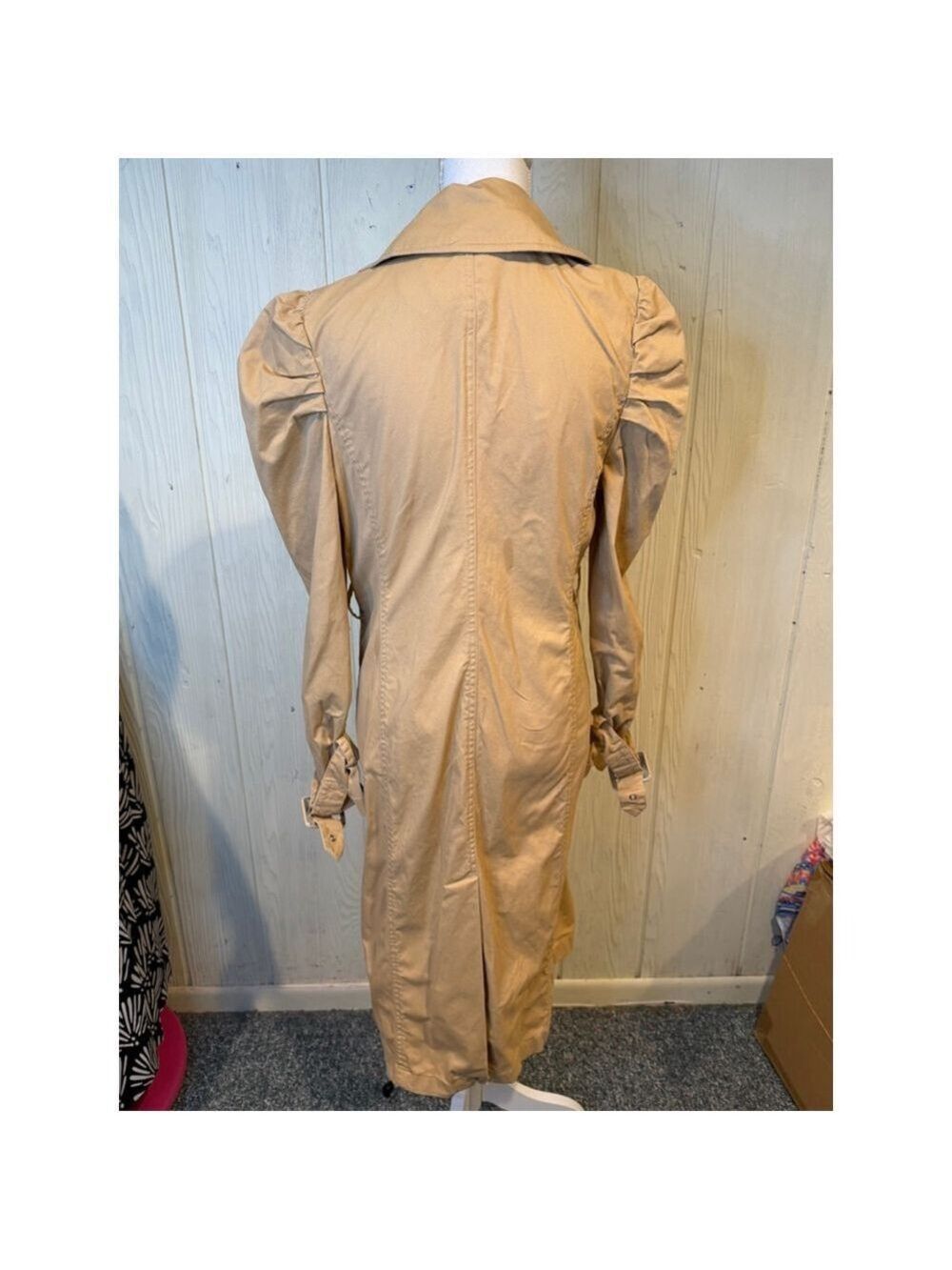 Avec Les Filles Beige Trench Coat Women's M - Picture 4 of 9